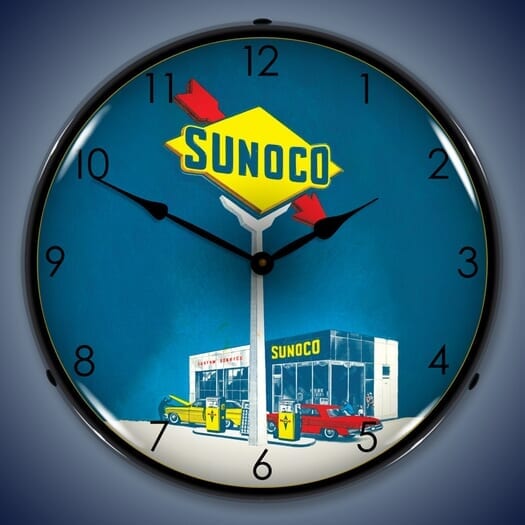 Sunoco Gas Wall Clock, LED Lighted: Gas / Oil Theme