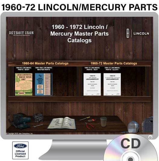 1960-1972 Lincoln / Mercury Parts OEM Manuals - CD