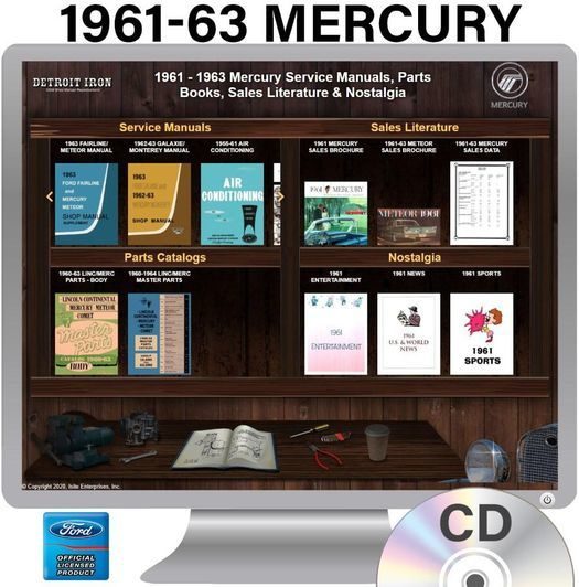 1961-1963 Mercury Factory OEM Shop Manuals on CD - PDF Format