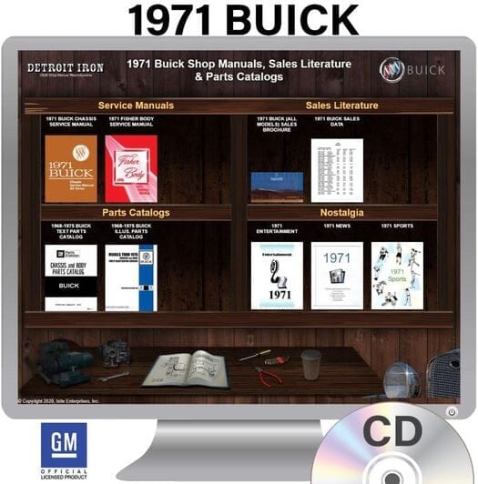 1971 Buick Shop Manuals, Sales Literature & Parts Books Kit