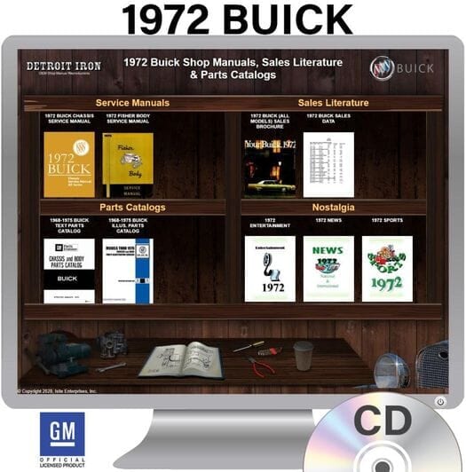 1972 Buick Shop Manuals, Sales Literature & Parts Books Kit