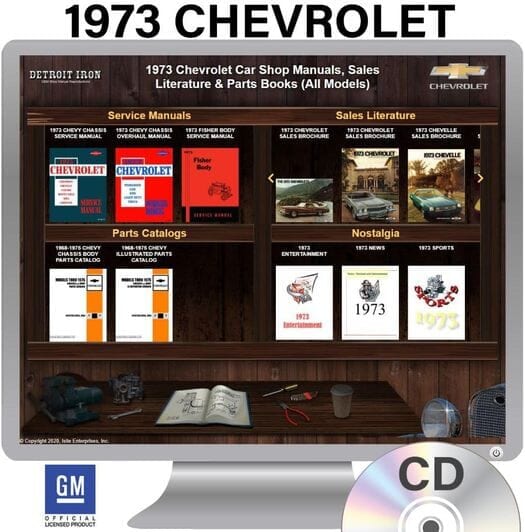 1973 Chevrolet Shop Manuals, Sales Literature & Parts Books Kit