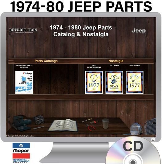 1974-1980 Jeep Illustrated Part Number Books on 2 CDs - PDF Format