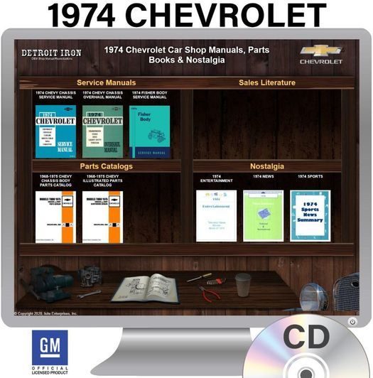 1974 Chevrolet Factory OEM Shop Manuals on CD - PDF Format