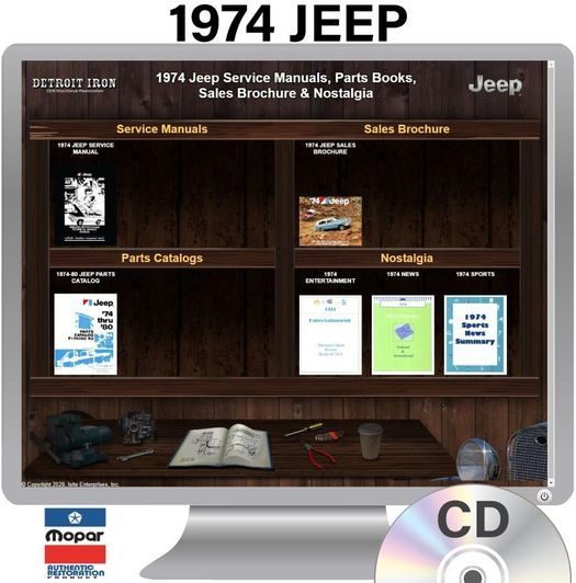 1974 Jeep Factory OEM Shop Manuals on CD - PDF Format