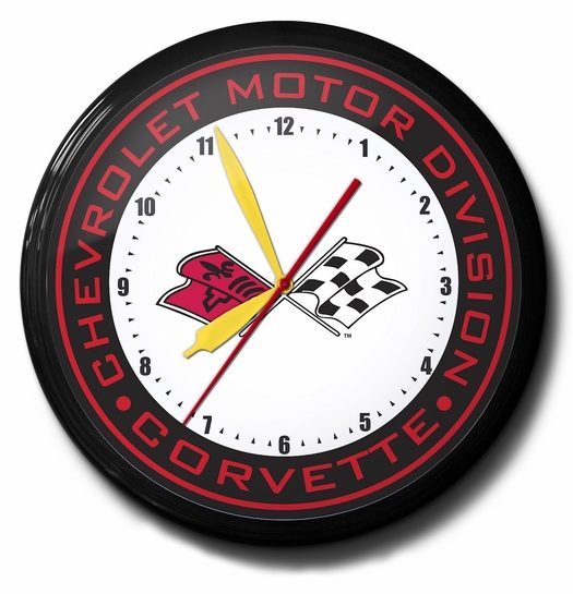 Banded Corvette Logo Neon Clock, High Quality