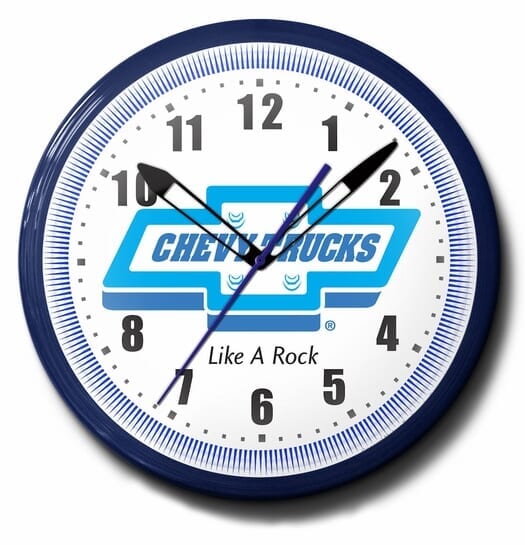 Chevy Trucks Neon Clock: High Quality - Like A Rock, 20 Inch