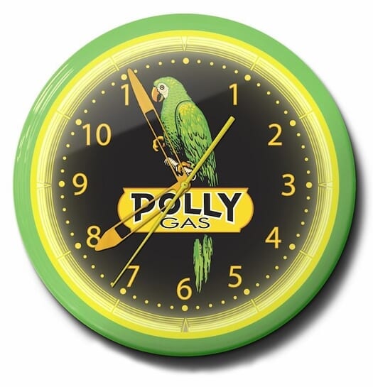 Polly Gas Neon Clock: High Quality, 20 Inches