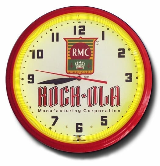 Rock-Ola Juke Boxes Neon Clock, High Quality, 20 Inch