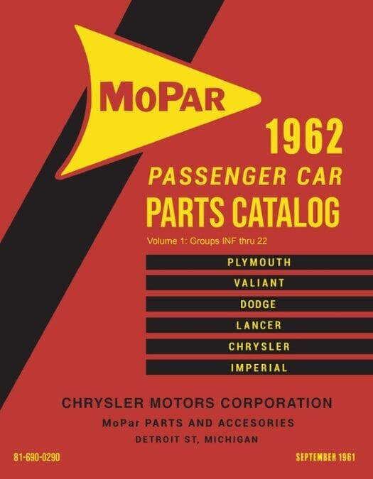 1962 Mopar Parts Parts Catalog