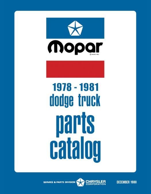 1978 - 1981 Dodge / Plymouth Truck & Van Parts Catalog