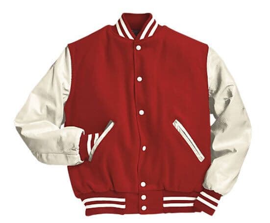 Melton Wool Varsity Jacket with Vinyl Sleeves (Decoration Available)