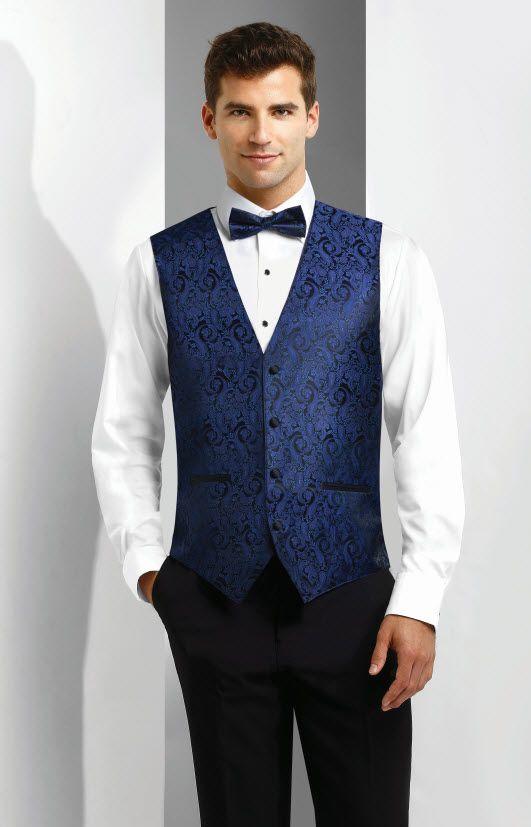 Men's Restaurant 4-Button Paisley Vest - Sharper Uniforms