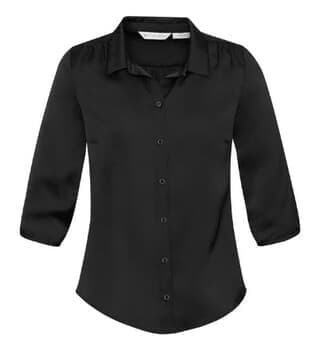 ladies black satin blouse