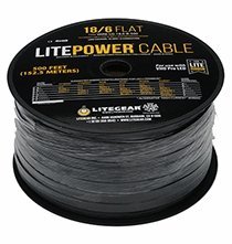 LiteGear 6 Conductor LiteRibbon Wire Black 18AWG Flat 100ft