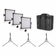 F&V Lighting K4000S Bicolor LED 3 Light Kit w/ Stands AB-Mount