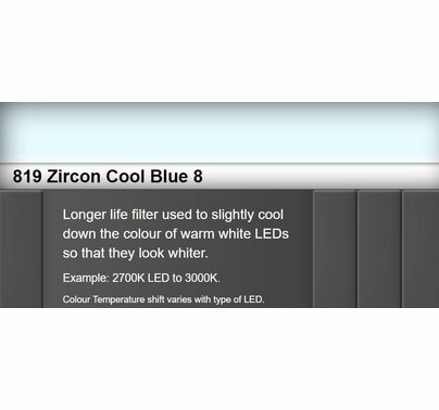 Lee 819 Zircon Cool Blue 8 LED Lighting Filter Sheet 24"x24"