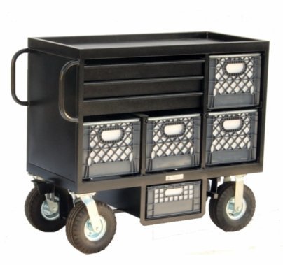 BackStage Equipment 4-Crate Horizontal Mini Cart