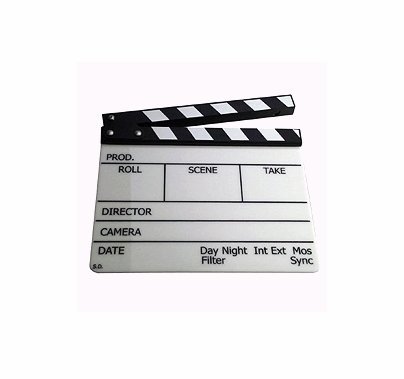 Full Size Lucite Camera Slate Engraved Clapboard