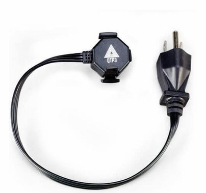 Quasar Grounded Tri Pin to Grounded Male T12 Power Adapter