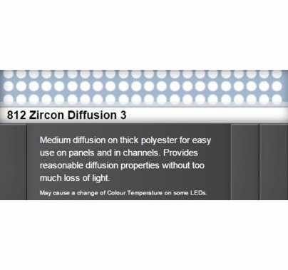 Zircon 812 Diffusion 3 LED Lighting Gel Sheet