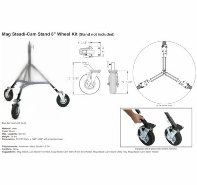 BackStage Steadicam Stand 8" Wheel Kit (stand not included)