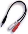 Earphone Y Connector (11" Flexible)
