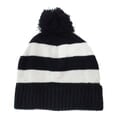 Got Ears? HatPhones with Built-in Earphones - Black'n'White Stripes with Poofball