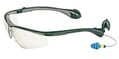 ReadyMax Classic Green Frame Indoor/Outdoor Safety Glasses with Ear Plugs - PermaPlug™ (NRR 25)