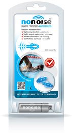 NoNoise Water Sports Model 162 Silicone Free Thermoplastic Reusable Ear Plugs with Precise Noise Filtration (SNR 20)