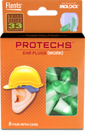 Flents PROTECHS Work Foam Ear Plugs (NRR 33) (8 Pairs)