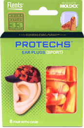 Flents PROTECHS Sport Foam Ear Plugs (NRR 33) (8 Pairs)