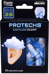 Flents PROTECHS Foam Ear Plugs for Sleep (NRR 28) (10 Pairs)