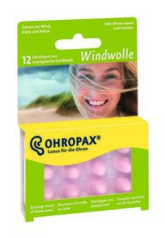 Ohropax Windwolle Wind Wool Waterproof Ear Plugs (Pack of 6 Pairs)