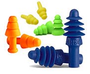 Industrial Reusable Ear Plugs by the Pair (1-50 Pairs)