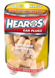 Hearos 2525 Original Formulation Ultimate Softness UF Foam Ear Plugs (NRR 32) (20 Pairs)
