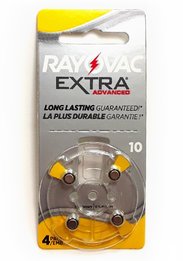 Rayovac 10A Premium 1.4v Zinc Air Hearing Aid Batteries (4x #10 batteries)
