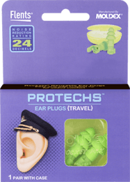 Flents PROTECHS Travel Reusable Ear Plugs (NRR 24/4)