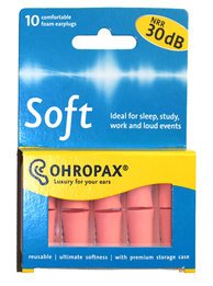 Ohropax Soft Foam Ear Plugs (NRR 30) (5 Pairs w/Carry Case)