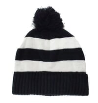 Got Ears? HatPhones with Built-in Earphones - Black'n'White Stripes with Poofball