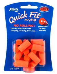Flents Quick Fit No-Roll Ear Plugs (NRR 29) (Pack of 10 Pairs)