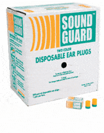 New Dynamics Sound Guard Two-Color PVC Foam Ear Plugs (NRR 29) (Box of 200 Pairs)