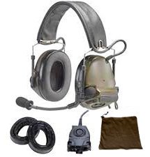 88061-00000 3M Peltor Dual Comm ComTac III w/Two Downleads ACH/MICH Helmet Compatible Two-Way Radio Headset Kit, NATO Wired (Headset, Gel Earseals, Two FL5601-02 PTT, Carry/Storage Bag + Batteries)