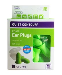Flents Contour UF Foam Ear Plugs (NRR 33) (Pack of 10 Pairs w/Carry Case)