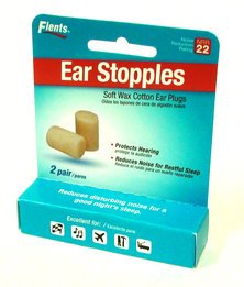 Flents Ear Stopples Wax and Cotton Ear Plugs (NRR 22) (Pack of 2 Pairs)