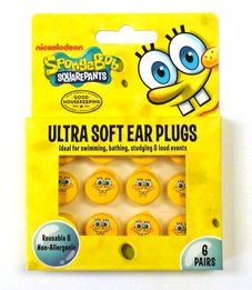 Cirrus SpongeBob SquarePants Moldable Ear Plugs (Pack of 6 Pairs) (NRR 22)