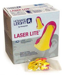 Howard Leight by Honeywell Laser Lite UF Foam Ear Plugs Corded (NRR 32) (Box of 25 Vending Packs, Each Containing 5 Pairs)