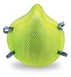 Moldex 2200HVN95 Hi-Viz Disposable Respirator with Latex Straps Med/Lg Only (N95) (Case of 240 Masks)