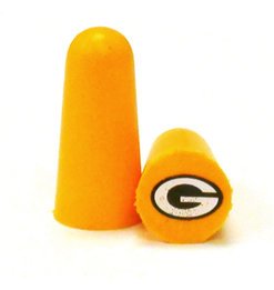 NFL Ear Plugs - Green Bay Packers Foam Ear Plugs with NFL Team Colors and Imprints (NRR 32) (6 Pairs)