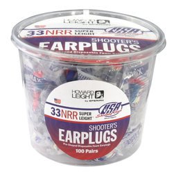 Howard Leight by Honeywell Super Leight USA Shooters Earplugs, Uncorded (NRR 33) (Tub of 100 Pairs)